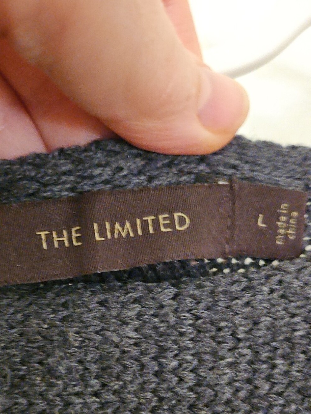 The Limited Dark Charcoal Gray Short-Sleeve Scoop Neck Wool Blend Knit Sweater - Picture 2 of 12